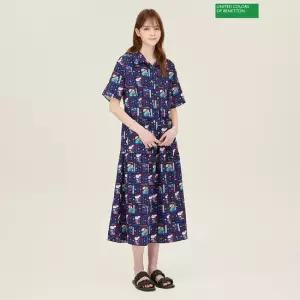 베네통 시어서커 패턴 원피스 BAOPA1631