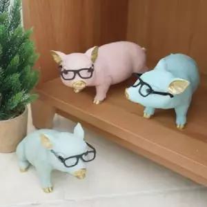 컬러 안경 돼지 (3color) 인테리어인형 인형장식 못난이삼형제인형