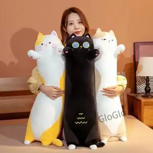 귀여운 부드러운 긴 고양이 베개 봉제 낮잠 가정용 편안한 쿠션 생일 선물 인형 50130cm