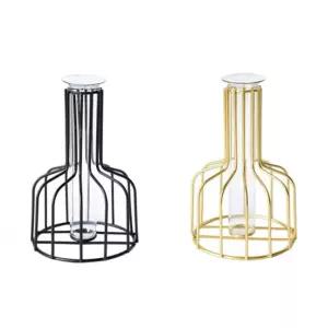 프레임 철제 화병 이케바나 실린더 꽃병 골드 라인 실린더 vase 프레임 오브제 북유럽 블랙 미드센추리