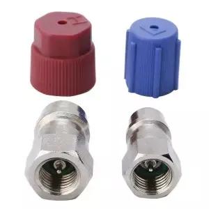 R12 to R134a 변환 키트 R134 A 하이/로우 AC 피팅 포트 개조 어댑터 표준 자동차 에어용
