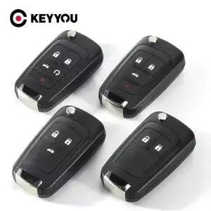 KEYYOU 2 버튼 플립 접이식 자동차 원격 키 케이스 쉘 VAUXHALL OPEL ignia Astra J Mokka Adam Cascade