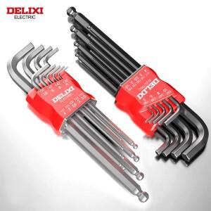 DELIXI 전기 알렌 키 세트  육각 렌치 스크루 드라이버 슬리브 범용 토크 롱 메트릭  바이크 오토바이  자