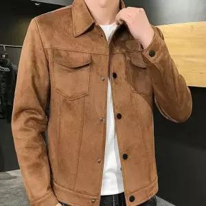 남자 갈색 자켓 대학생 캠퍼스 패션 코디 카라 봄자켓 [BNB97764]