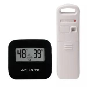 AcuRite 무선 실내/외 온도계 습도가 있는 검은색