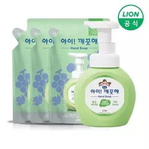 [NS홈쇼핑]아이깨끗해 핸드워시 용기 250ml 1개+리필 200ml 4개 (순/레몬/청포도 택1)..[36080386]