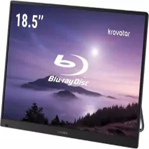 Krovatar 18.5인치 FHD IPS 1080P 휴대용 블루레이 플레이어 모니터 포함 블루레이/DVD/CD 재생 지원 타입