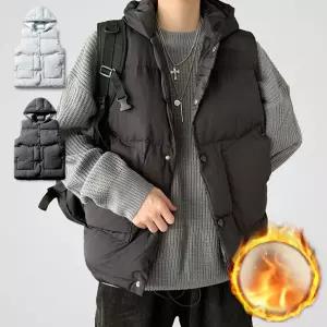 후드 패딩 베스트 남성 간절기 오버핏 경량 보온 조끼