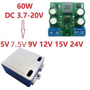 스마트 홈 Zigbee 태양 전지 패널 용 60W 고전력 3.7-20V ~ 5V 7V5 9V 12V 24V 스텝 업 부스트 보드 DC-DC