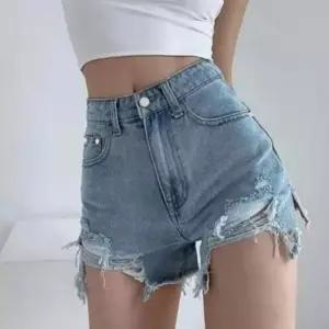 여성 여름 빈티지 찢청 숏 핫팬츠 데님 팬츠 청 반바지