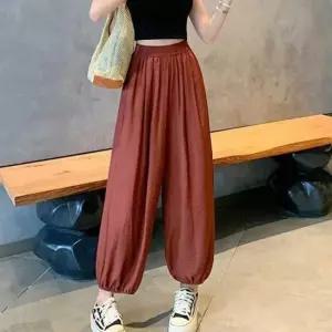 신발 배기팬츠 신상 긴바지 루즈핏 세미 허리밴딩 면바지