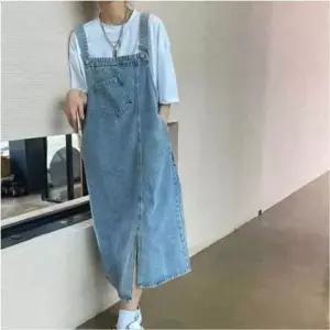 여성 데님 멜빵 오버롤 청원피스 꾸안꾸 편한 점프수트 멜빵치마