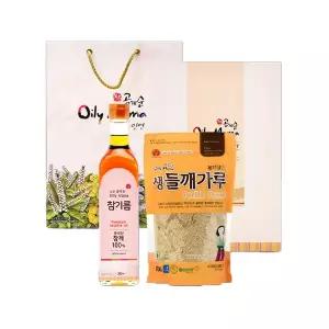 [롯데백화점]미센토 [공식품]공계순 국산 2종 선물세트(참기름 250ml/들깨가루 300g)