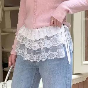 [라일리여성의류] Rly 레이스스커트 프릴스커트 플라워자수 흰색치마 쉬폰 51073514)