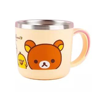 유아 깨지지않는 캐릭터 물컵 리락쿠마 스텐컵 260ml 아이보리 물통 국민빨대컵 물병