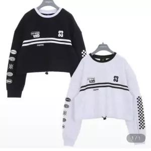 [레노마키즈]R2419T181배색테이프 크롭맨투맨_KG