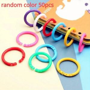 50pcs 핫 스타일 루즈리프 링 바인딩 플라스틱 버클 무작위 색상