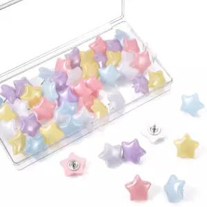 보관함이 있는 50PCS 스타 장식용 푸시 핀 코크 보드용 컬러푸 걸이용 엄지손가락 게시판 벽 홈 오피스용
