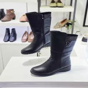 [세레스]여성 D비즈 포인트 논슬립 통굽 기모 안감 미들 부츠(4cm) NR537