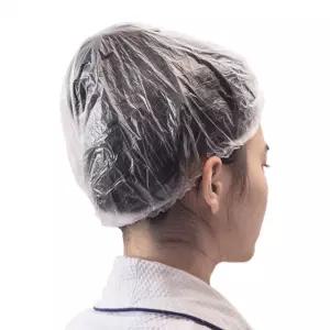 헤어 염색 비닐 방수 헤어캡 샤워캡 위생모자 일회용 투명캡 100매 투명
