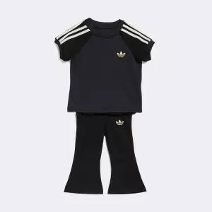 아디다스 adidas 슬림 니트 티 레깅스 세트 - BLACK