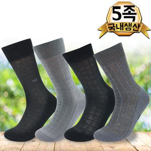 면100 사각 망사양말 중목 장목 5족 여름 남성 신사