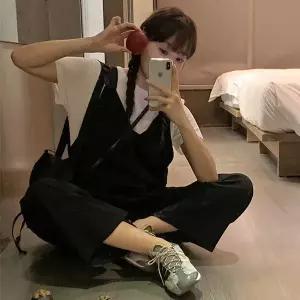 [핫핑](센텀시티점)피플즈_v넥 핀턱 와이드 점프수트(44~100) P000CMQW1