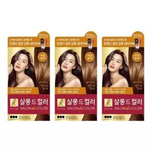 엘라스틴 살롱드컬러 염색약 자연갈색 3개