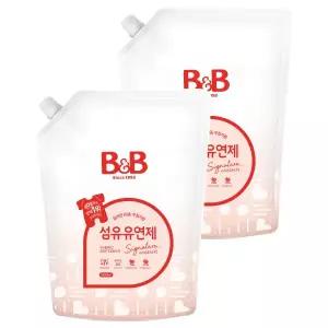 비앤비 유아 비자극 섬유유연제 자스민앤로즈향 리필형 1.5L x 2개