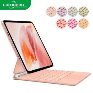 GOOJODOQ 매직 키보드, ipad 호환 Pro 11인치 4세대/3세대/2세대/1세대 Air 11 M2 M3 4 5 플로팅 스탠드 블