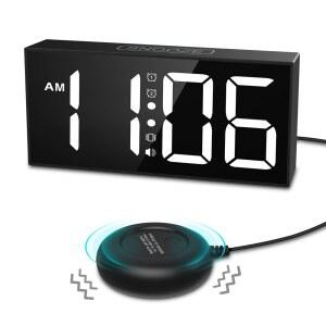 진동알람시계 ORIA 진동 알람 시계 7 5'' 디스플레이 장애인을 침대 셰이커 위한 청각 LED 대형
