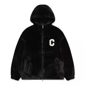 커버낫 CO2303JKA3BK 남성 플리스 기모플리스 C 로고 밍커 후디 집업 자켓 블랙 3618911