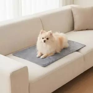 [한일좋은자리] 커버형 카본 탄소 황토 강아지 고양이 전기방석 방수본체 초극세사 중형 40×60