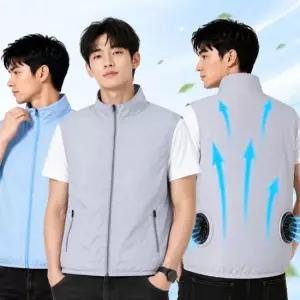 런웨이브 6컬러 데일리 에어쿨 냉풍 조끼 + 얼음팩4개 + 2구 선풍기 세트 얼음조끼