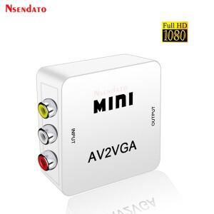 1080P 미니 비디오 컨버터 RCA AV to VGA 변환기 3.5mm 오디오 포함 AV2VGA / CVBS  PC HDTV