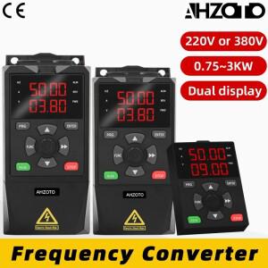 VFD 220V/380V 1상 3상 0.75KW  3KW LED 디스플레이 주파수 변환기 속도조절가능 드라이브 인버터