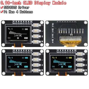 0.96인치 OLED IIC 흰색/노란색 블루/블루 12864 디스플레이 Arduino 용 4x4 키 I2C SSD1315 LCD 스크린 보