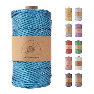 KNOTITUDE 3mm x 80m 메탈릭 브레이드 로프 PET 공예 DIY 마크라메 코드