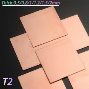 T2 순도 구리판 금속판 두께 0.5 1 1.2 2mm 10x10mm
