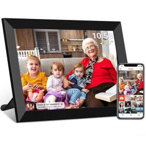 FRAMEO 10.1인치 32GB 디지털 액자 IPS LCD 터치 스크린 어디서나 FRAMO를 통해 사진과 동영상을 공유할 수 있는 자동 회전 쉬운 설정 부모님과 조부모님을 위한 선물