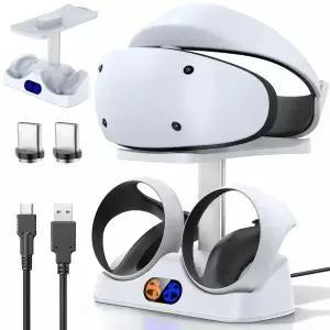 PS5 VR2 충전 스테이션용 컨트롤러 독 헤드셋 홀더 디스플레이 스탠드 포함 PSVR2용 충전기