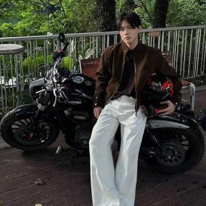 모두팜 남성 빈티지 무스탕 차이나 재킷 코트 쇼트 가을 캐주얼 상의 MOC