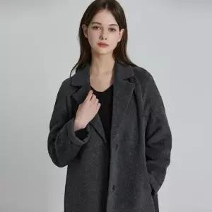 [르오트(LeOT)] 프리미엄 수리알파카 울 스냅 투버튼 미디 코트-사이즈 55~99다양