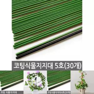 (5호 30개) 코팅 식물지지대 5호/고추/지지대/고추대/지주대/토마토/넝쿨/화분/화초/녹색/