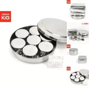 보존식용기 원형 스텐 6P 7P 8P 음식보관 단체 보관용기 약150g 어린이집 유