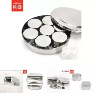 보존식용기 원형 스텐 음식보관 단체 보관용기 약150g 어린이집 유치원 6P 7P