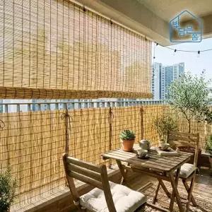 빛담은홈 고급 갈대발 대 120x165/햇빛 차단 창문 베란다 테라스 현관문 가림막 문발 블라인드