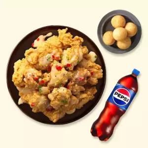 [자담치킨] 맵슐랭순살치킨+치즈볼+콜라1.25L