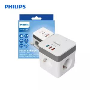 필립스 고용량 파워 큐브 멀티탭 3구 USB C타입 A타입 2M 4000W 멀티 콘센트