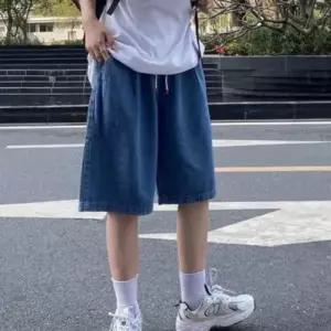[텐바이텐][홍은]편안한핏 남녀공용 데님 허리 밴딩 5부 반바지 청반바지